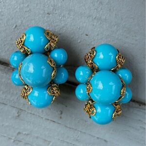 Vintage QVC Joan Rivers Sophisticated omega back Earrings - Turquoise -